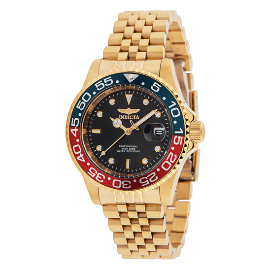 Invicta Pro Diver Quartz Black Dial Pepsi Bezel Men's Watch 36041