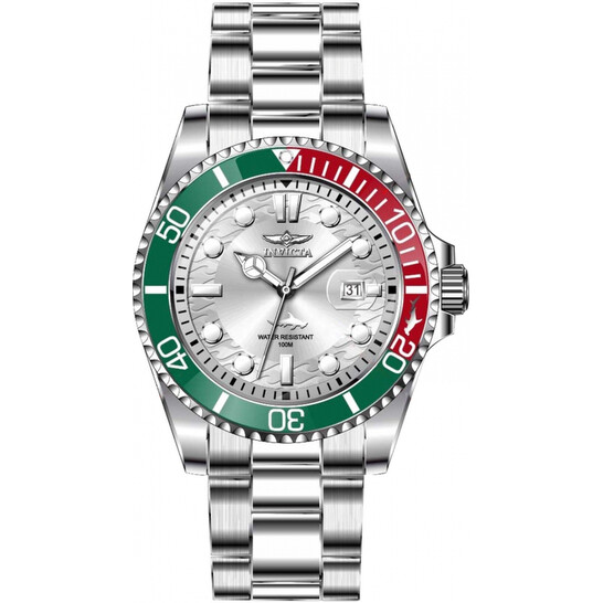 Invicta Silver Watch with Honeycomb Green Dial Amazon.com: Invicta Pro Diver Men 47mm Stainless Steel Steel  main image 2