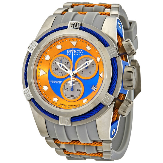 Invicta Reserve Bolt Zeus Blue, Orange Dial Men display picture 2
