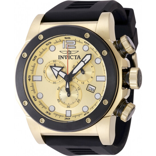 稼働品 INVICTA インビクタ SEA HUNTER 腕時計 クロノグラフ Invicta Sea Hunter Chronograph GMT Quartz Gold Dial Men's Watch