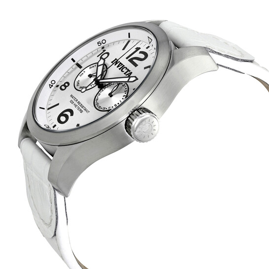 Invicta Specialty Silver Dial White Leather Men's Watch 12170 - 546x546 Image #2