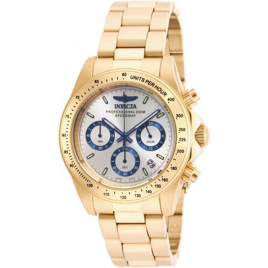 Invicta Speedway Chronograph Silver Dial Yellow Gold-plated Men's Watch 17312 - 546x546