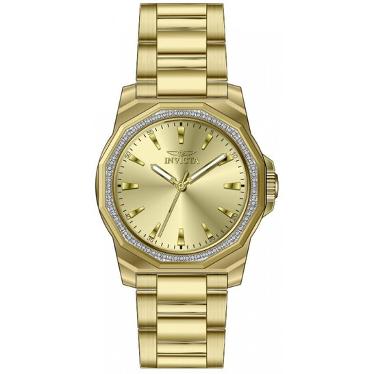 Invicta Speedway Quartz Crystal Gold Dial Ladies Watch 49113  display picture 2