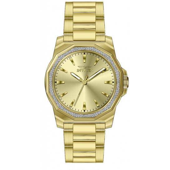 Invicta Speedway Quartz Crystal Gold Dial Men display picture 3