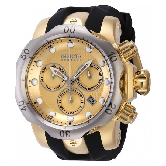Invicta Venom Champagne Dial Black Polyurethane Gold Ion  display picture 3