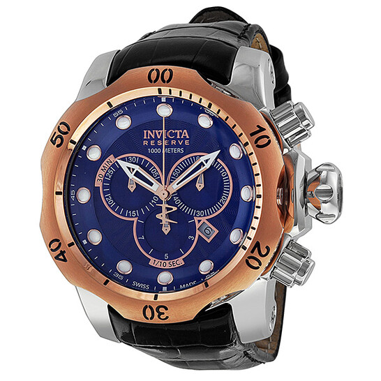 Invicta Venom Chronograph Blue Dial Stainless Steel Men display picture 1