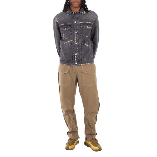 Isabel Marant Men's Faded Black Jango Embroidered Denim