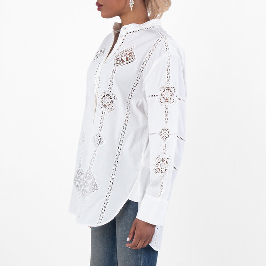 Isabel Marant Soeline Openwork Cotton Shirt - 546x546 Image #3