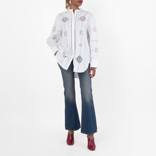 Isabel Marant Soeline Openwork Cotton Shirt - 546x546 Image #4