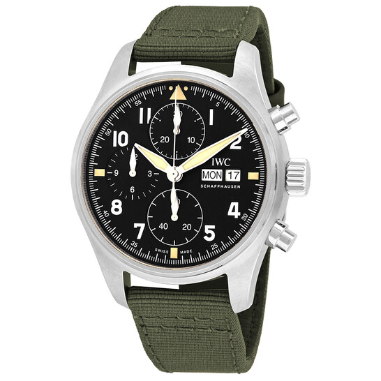 IWC Pilot Spitfire Chronograph Automatic Black Dial Men's Watch