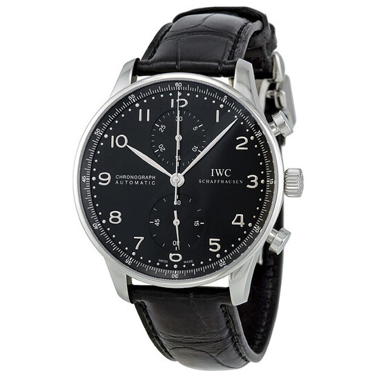 IWC Portuguese Automatic Chronograph Black Dial Men's Watch 3714-47