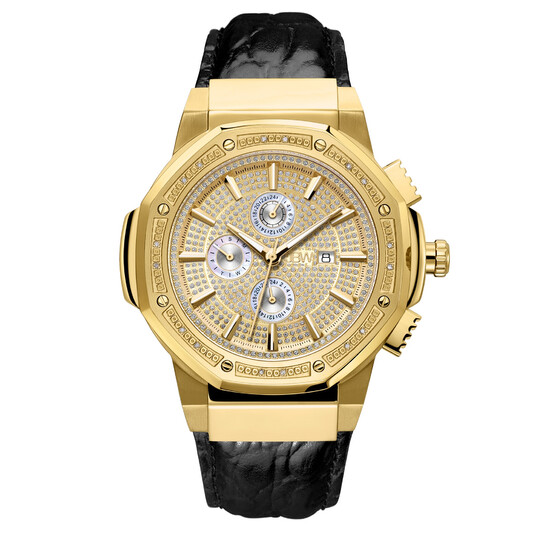 JBW 10 YR Anniversary Saxon 0.16 ctw Diamond and 18K Gold-plated Men's Watch JB-6101L-10A - 546x546
