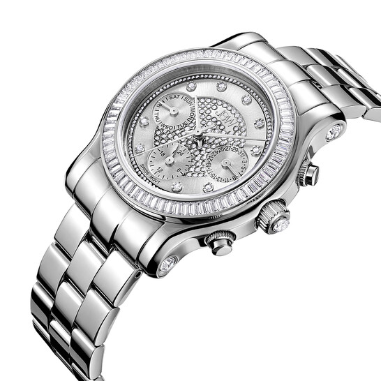 JBW Laurel Silver Multi-Function Diamond Dial Steel Bracelet Ladies Watch J6330B - 546x546 Image #2
