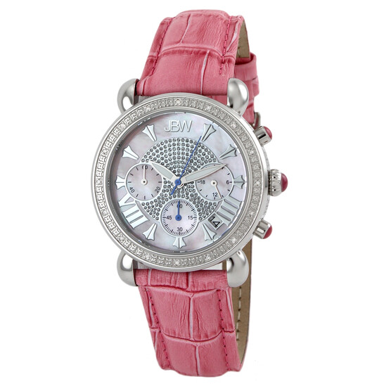 JBW Victory Diamond Bezel Chronograph Mother of Pearl Dial  display picture 3