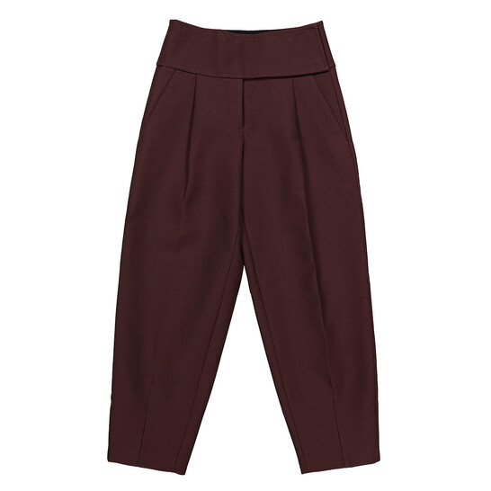 Jil Sander Ladies Plum Cropped Tapered Trousers, Brand Size