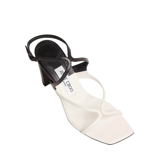 Jimmy Choo Azie 85 Nappa Leather Sandals, Brand Size 37 ( US