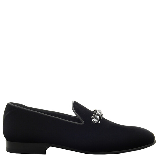 Jimmy Choo Black Thame Crystal-Embellished Loafers, Brand