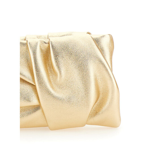 Jimmy Choo Bonny Gold Tone Clutch With Shoulder Strap In Laminated