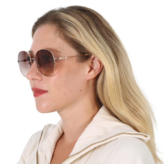 Jimmy Choo Brown Round Ladies Sunglasses BIRDIE/S 0BKU/HA 60