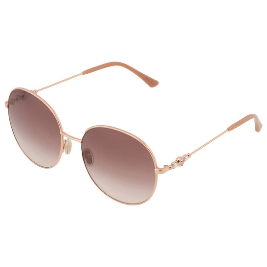 Jimmy Choo Brown Round Ladies Sunglasses BIRDIE/S 0BKU/HA 60