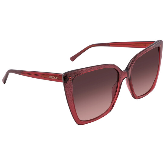 JIMMY CHOO エルシキャットアイフレムサンクラス ELSIEFS W662S Jimmy Choo Burgundy Cat Eye Ladies Sunglasses LESSIE/S 0MXW