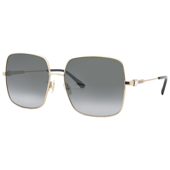 【naomi0626aoi0825】 Jimmy Choo Dark Grey Square Ladies Sunglasses LILI/S 02M2/9O