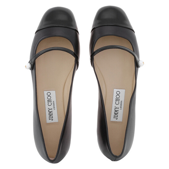 choetteさま専用 Jimmy Choo Elisa Black Nappa and Patent Leather Flats, Brand Size