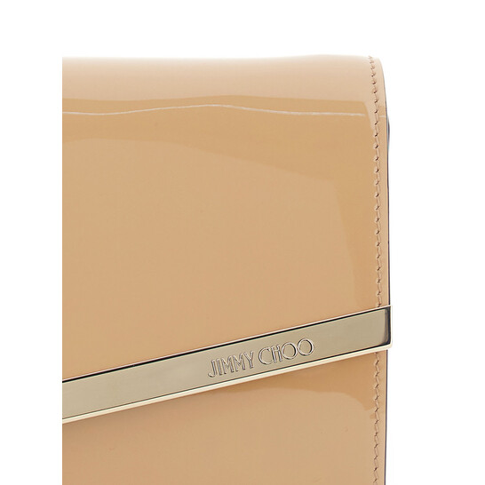 Jimmy Choo Emmie Pink Clutch With Envelope Design And Chain-Link ...