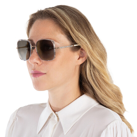 Jimmy Choo Gray Gradient Gold Square Ladies Sunglasses JAYLA