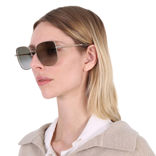 Jimmy Choo Sunglasses Women\'s Square Fanny/G/SK J5G Gold 59mm Grey Lens NEW! Jimmy Choo Sunglasses Women main image 2