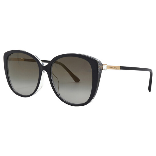 JIMMY CHOO スクエアフレムサンクラス ALYFS AE2 Amazon.com: Jimmy Choo STEFF/S O2V GLITTER HAVANA 55/16/145