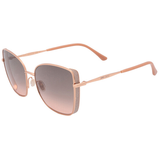 ˙˚ʚ ℳ ɞ˚˙ Jimmy Choo Brown Gradient Butterfly Ladies Sunglasses VELLA