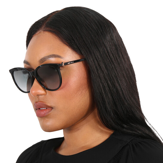 サングラス Jimmy Choo Sunglasses ILANA F SK 26S9O Round Cat Eye NEW JIMMY CHOO ILANA/F/SK 26S9O BLACK AUTHENTIC SUNGLASSES