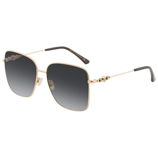 Jimmy Choo HESTER/S 02M2 9O Sunglasses Black Gold Square Frame, Grey Lenses http:// main image 3