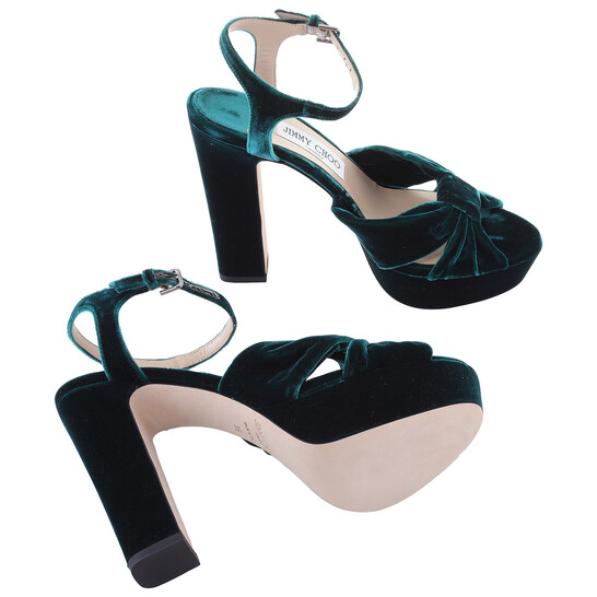 【関税込み】Jimmy Choo ブラック Heloise 120 ヒールサンダル HELOISE 120 | Black Nappa Leather Platform Sandals | Summer