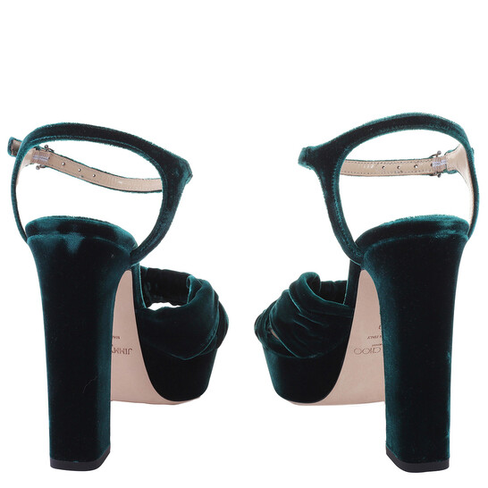 【関税込み】Jimmy Choo ブラック Heloise 120 ヒールサンダル HELOISE 120 | Black Nappa Leather Platform Sandals | Summer