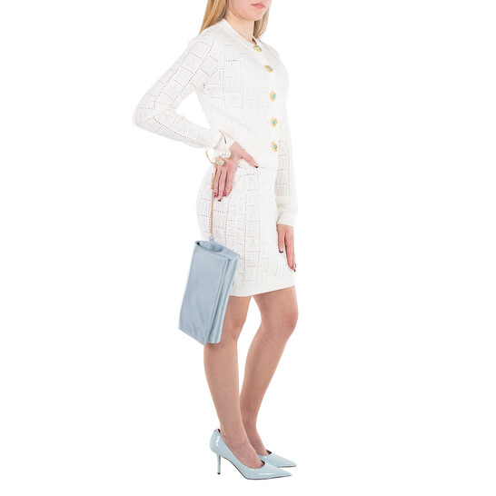 Jimmy Choo Xandra Bangle Handle Clutch J000164123-ICE BLUE/LIGHT