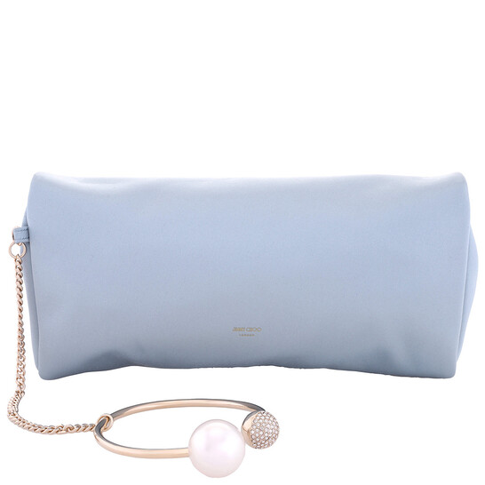 Jimmy Choo Xandra Bangle Handle Clutch J000164123-ICE BLUE/LIGHT