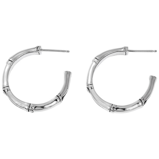 John Hardy Bamboo Silver Small Hoop Earrings (Dia 18mm