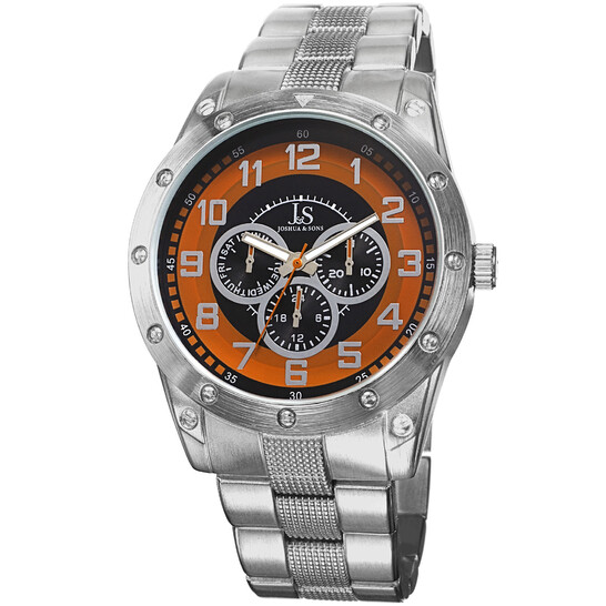 Joshua And Sons Multi-Function Black and Orange Men's Watch JS47OR
