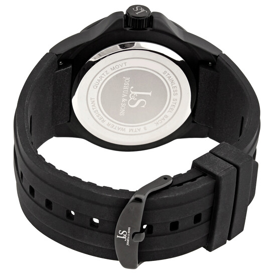 Joshua and Sons Quartz Black Dial Black Silicone Men's Watch JX115BK - 546x546 Image #3