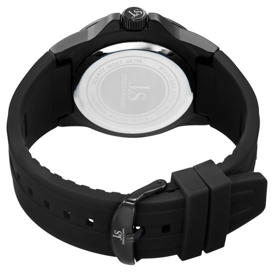 Joshua and Sons Quartz Black Dial Black Silicone Men's Watch JX115BK - 546x546 Image #4