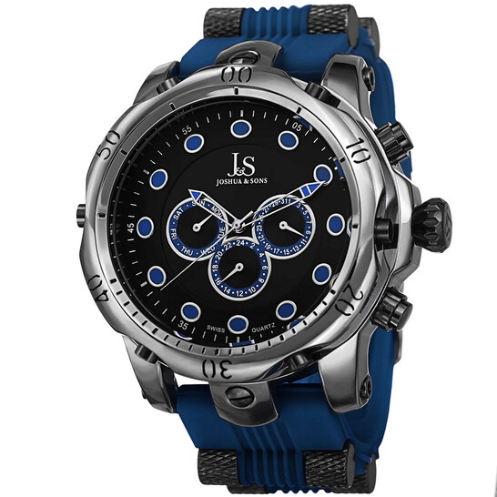 Joshua Sons Multifunction Display Swiss Quartz Blue Men's Watch JS71BU