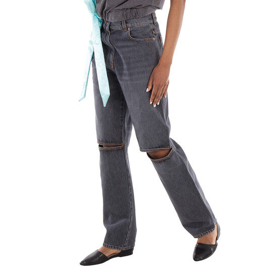 JW Anderson Cut Out Knee Bootcut Jeans, Brand Size (US Size