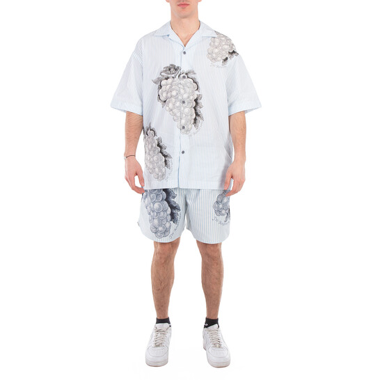 JW Anderson Grape Stripe Vacation Shirt, Brand Size 48 (US Size 38