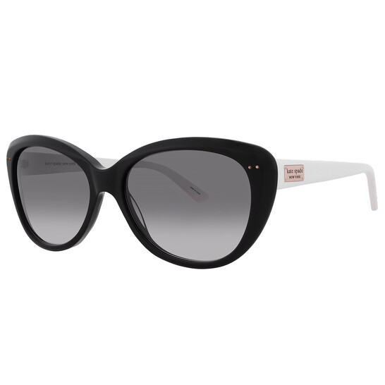 KATE SPADE ♠️ NEW YORK CAT EYE GREY GRADIANT LENS SUNGLASSES & CASE Kate Spade Jahnam Cat Eye Sunglasses Gold Black Glitter Gray  main image 4