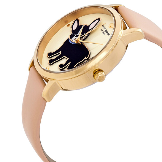 Kate Spade Antoine Watch Vachetta Leather band NEW Kate Spade Vachetta Wrist Watch LIVE COLORFULLY GOLD TONE  main image 3