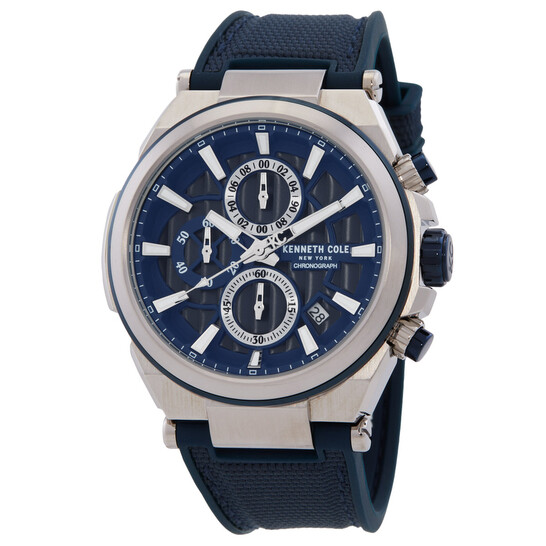 Kenneth Cole Orologio Uomo IKC8006 – Quarzo, Cassa Acciaio 42mm, Cinturino Pelle Marrone, Quadrante Marrone, Data