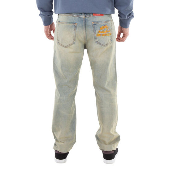 Kenzo Bara Mid-Rise Washed Denim Jeans, Waist Size 32