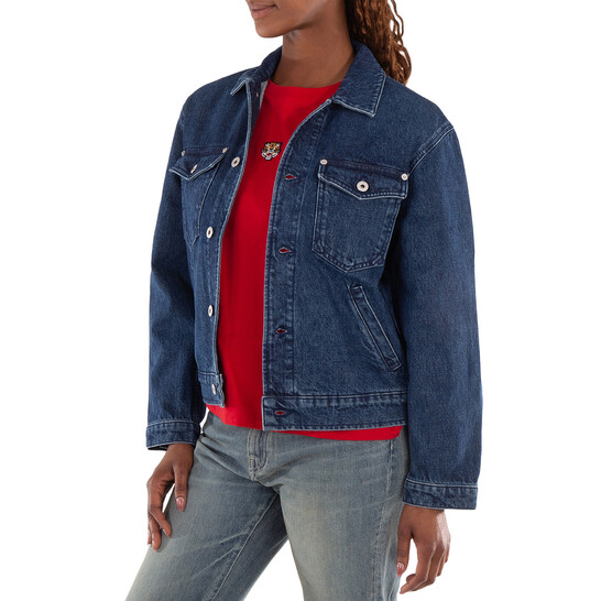 Kenzo Boke Flower Long Sleeve Denim Jacket, Size Small